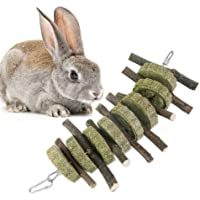 GOLRISEN Juguete para Conejo Hámster Chinchilla Cobaya-Incluye Heno y Palos de Manzana- Natural y Fresco-Juguete de…